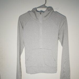 gray quarter zip workout sweatshirt